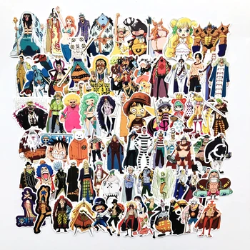 

70 Pcs/Lot Anime ONE PIECE Luffy Stickers For Car Laptop PVC Backpack Home Decal Pad Bicycle PS4 suitcase waterproof Decal