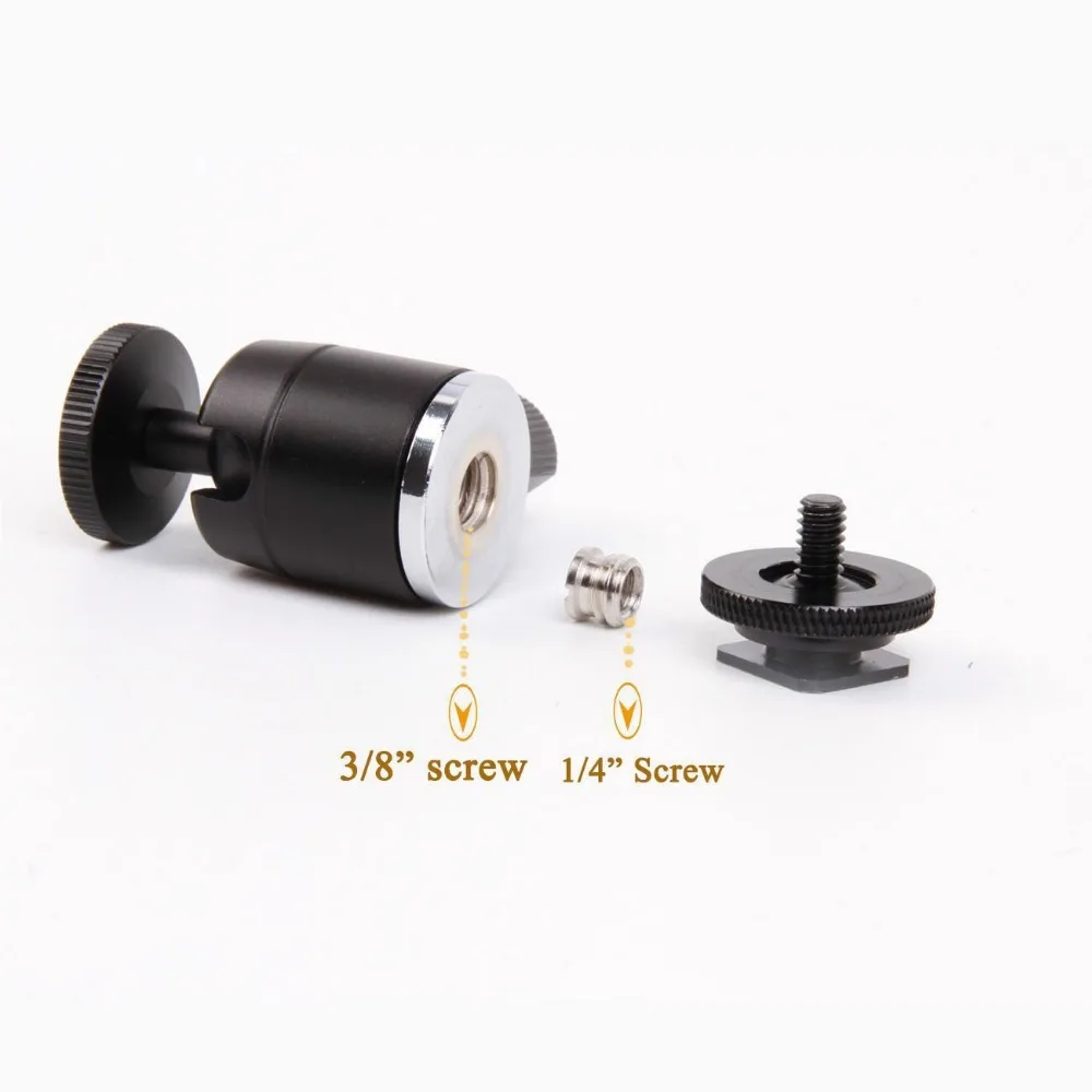 

2 pcs Aluminum Alloy Mini Tripod Ball Head ballhead Hot shoe 1/4 screw to 3/8 Screw mount for Nikon Sony DSLR Tripod Accessories