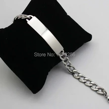 Партия 5 шт. оптом Jewlery серебро Нержавеющая сталь гладкой NK цепочка Link ID браслет для Для женщин 6 мм 8 дюймов