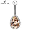 Todorova Fashion Water Drop Zircon Navel Piercing Stainless Steel Belly Button Rings Body Jewelry for Women ► Photo 1/6