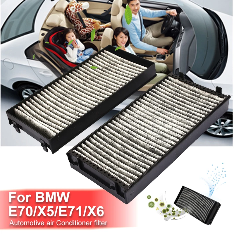 

2PCS Car Air Filter Cabin Air Filter High Quality Air Filter Anti-Pollen Dust Car Accessories 64316945586 for BMW E70 X5 E71 X6