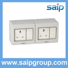 Высококачественный водонепроницаемый двухпозиционный переключатель с двумя английскими стильная розетка SP-2SS