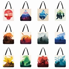 Женская сумка через плечо, популярные игры, художественные постеры, с принтом, сумка-тоут, повседневная сумка-тоут, складная сумка для покупок, уличная пляжная сумка, Повседневная сумка