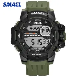SMAEL для мужчин Военная Униформа спортивные часы водостойкий светодиодный Кварцевые лучший бренд класса люкс для мужчин s часы