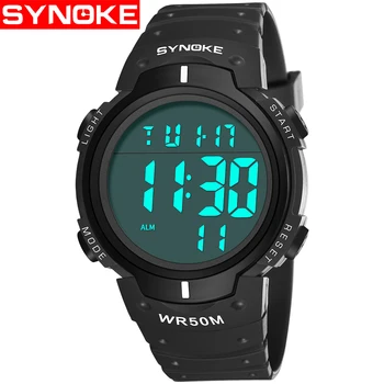 

SYNOKE Men Sports Watches Countdown Double Time Watch Alarm Chrono Digital Wristwatches 30M Waterproof Relogio Masculino