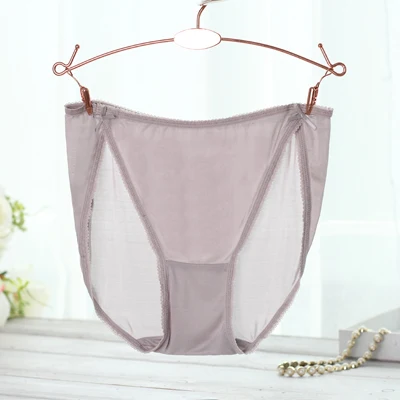 K001-gray pink Удобное шелковое нижнее белье дамское сексуальное с бантом милые разные цвета женские трусики мягкие дышащие трусики - Цвет: K001-gray pink