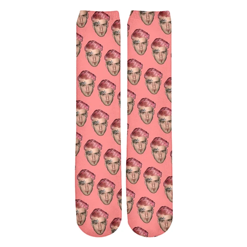 

Plstar Cosmos Lil Peep character Harajuku Graffiti Puzzle New Style 3d Print Men Women Funny socks 3D High Socks Men Women high
