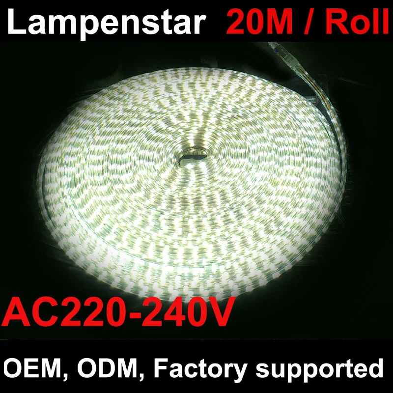 #cheap led rope light 20m strip light 60 5050SMD waterproof warm white white +Power plug(free),green blue red ,300led IP67 led Strips