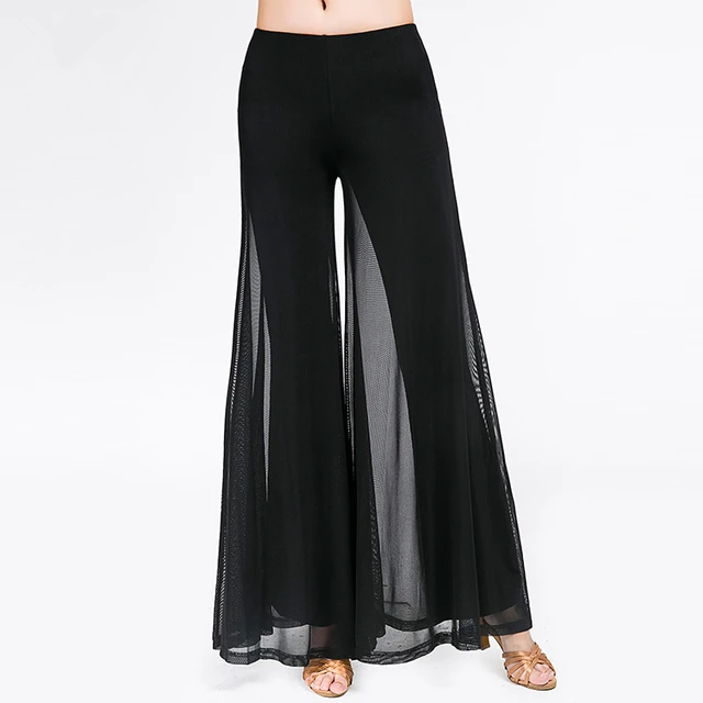 Adult High Waist Loose Double Fabric Trousers Lady's Samba Rumba