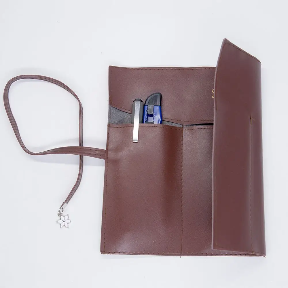 Модные кожаные пенал сумка Косметическая Сумочка карман кисти для макияжа Канцелярские Организатор Ручка Пенал для школьных