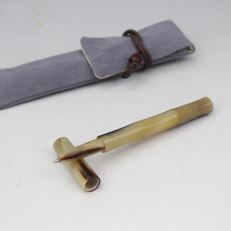 

ChinaTraditional Manual Oxhorn Pen Natural Color Signature Pen For Business and School as Luxury Gift Set