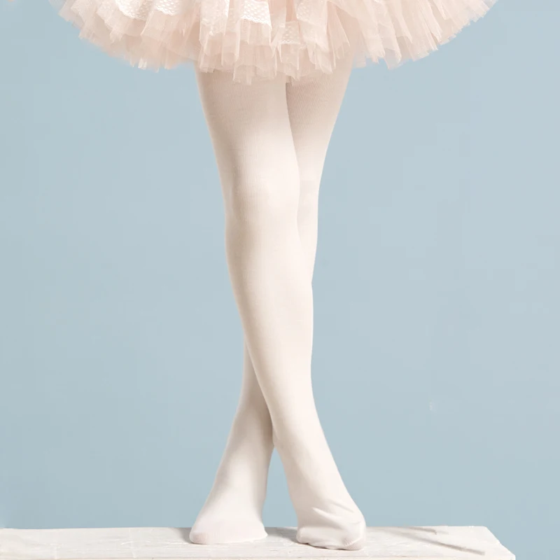 Балет Хлопок балетные колготки балетные чулки для девочек Дети Высокое качество танец гимнастика колготки - Цвет: White(Thin)