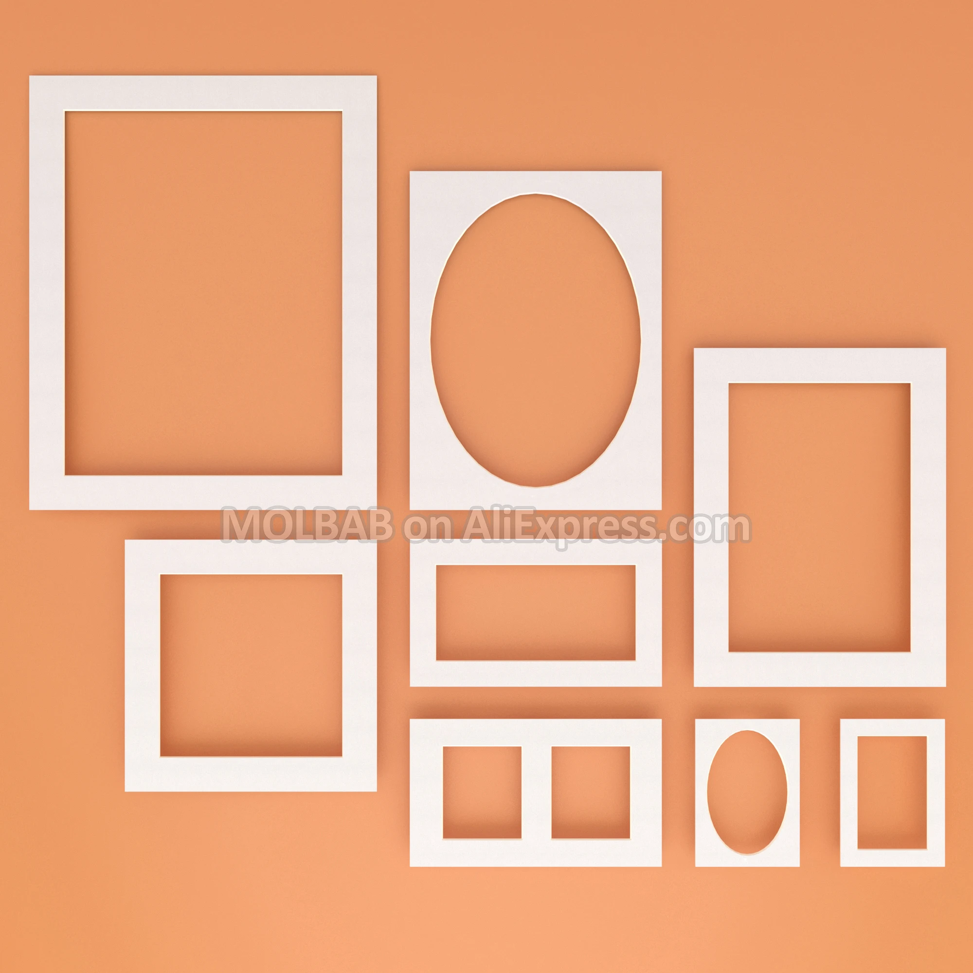 

Photo Frame Mat White/Black Paper Passe-Partouts 10/12//14/16/20inch A3A4 Rectangle Square Oval Mounts Picture Mounting Matboard