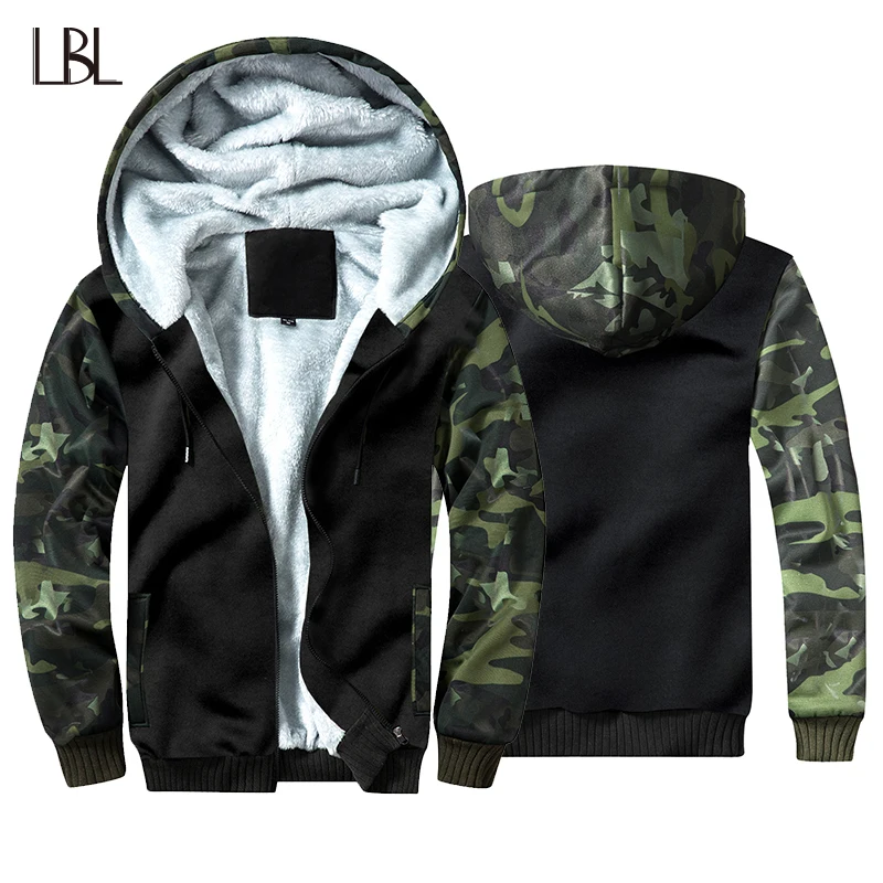 Buy LBL Mens Camouflage Thicken Hoodies Fleece Inner