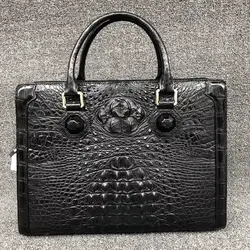 Натуральная крокодиловая кожа на молнии бизнес-портфель для ноутбука из кожи аллигатора Мужская Рабочая сумка Длинный ремень сумка на