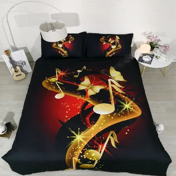 

Note butterfly Digital print Bedding Set Quilt Cover Design Bed Set Bohemian a Mini Van Bedclothes 3pcs JF193