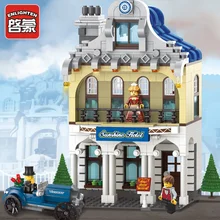 Enlighten Building Block City Hotel 3 фигурки 628 шт Развивающие Кирпичи Игрушка