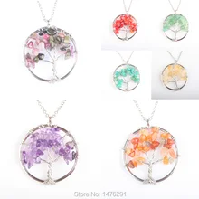 Смешанный Кристалл Камень Древо жизни кулон кристалл натуральный камень кулон 1 шт.(без цепи