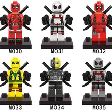 480 шт. M030-M035 строительные блоки Супергерои мстители белый и желтый Дэдпул с пистолетом Фигурки Кирпичи Детские игрушки