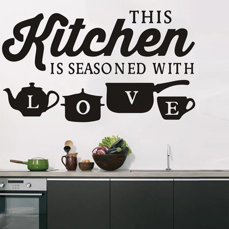 This Kitchen is Seasoned With Love Vinyl Removable Wall Stickers for