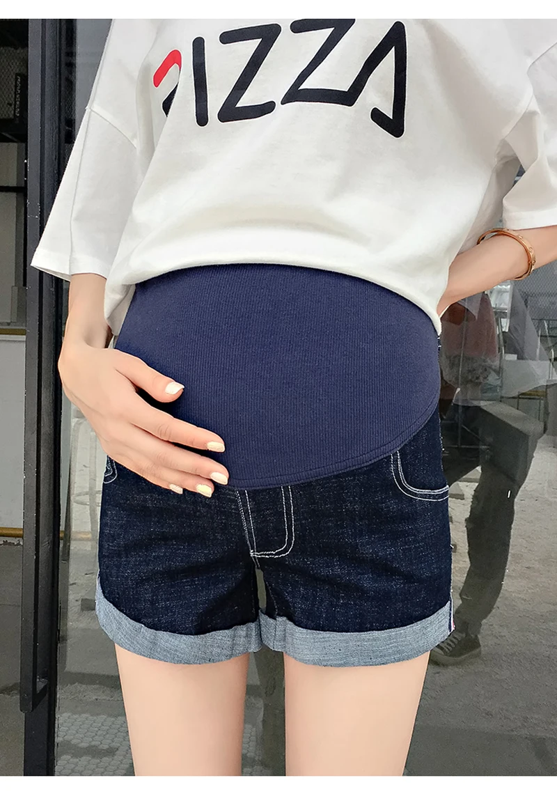 Джинсы для беременных женщин женские ковбойские шорты за пределами шорты Поддержка живота брюки для беременных короткие брюки для