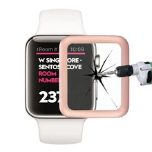 Luxus Rahmen Dünne 2.5D 38/42mm Echt Gehärtetes Glas mit Voller Abdeckung Metall Rand Displayschutzfolie für Apple Bluetooth Smartwatch
