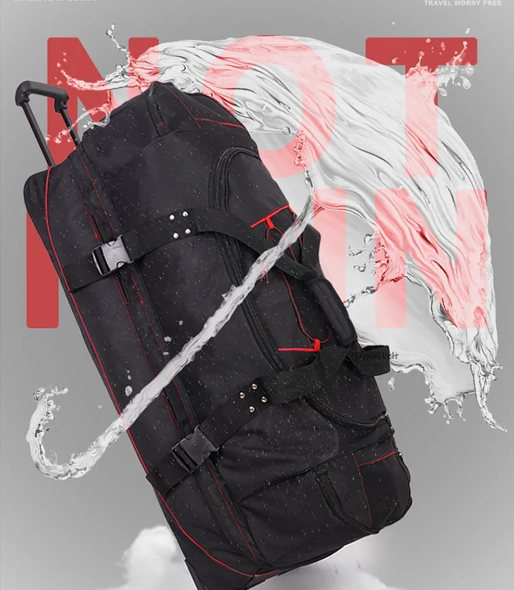 Большой емкости Оксфорд Дорожные Сумки Spinner 36 дюймов плечо чемодан колеса мужские сумки на колёсиках Хоккей Защитное снаряжение сумка