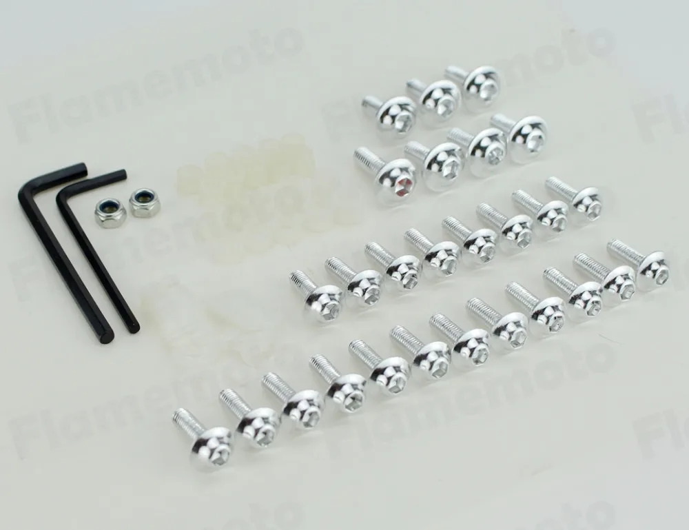 

Motorcycle Chrome Aluminum Fairing Bolts Screw Nuts Kit for Honda CBR900RR CBR 900RR 929RR 954RR 1993 - 2003