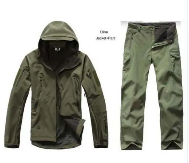 XS-3XL, мужские комплекты для улицы, водонепроницаемые куртки софтшелл, штаны, V5.0, спортивные, для охоты, кемпинга, термо, тактические, анти-износ, походные костюмы - Цвет: 10 sets