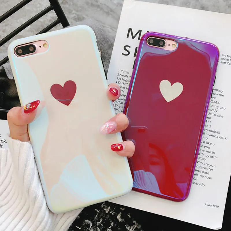

Simple Love Heart Silicone Case For iPhone X Case Cover iPhone 6 6S Plus Fitted Back Cover For iPhone 7 Coque iPhone 8 Plus Case