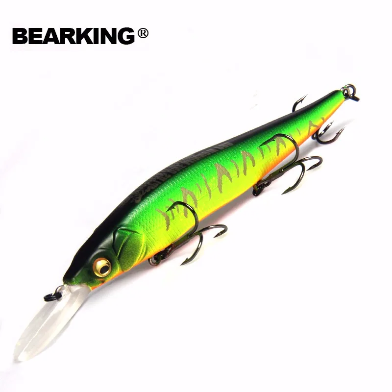 

Bearking Bk17-M110 Wobbler Minnow 11cm 14g 1PC Fishing Lure 1.8m Deep Diving Depth Hard Bait Long Tongue Minnow suspending Lure