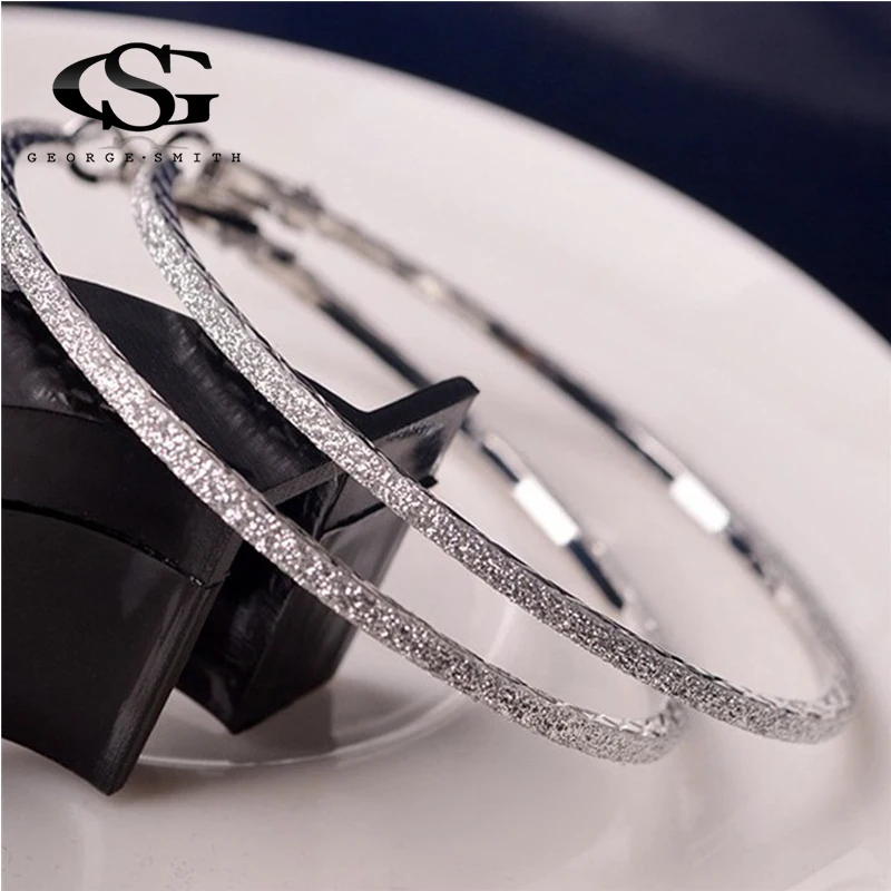 

GS Fashion Earrings For Women Trendy Big Round Dtop Earring Circle Elegant Simple Pierced Silvery/Golden Jewelry oorbellen R5