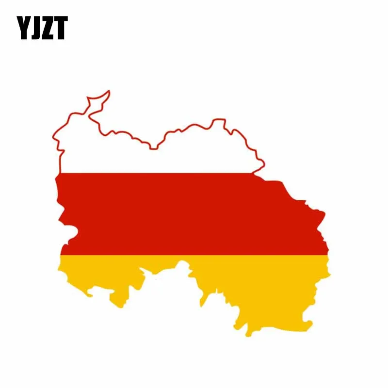 

YJZT 11.9CM*10.5CM Creative South Ossetia Reflective Car Sticker Flag Map Decal 6-0895