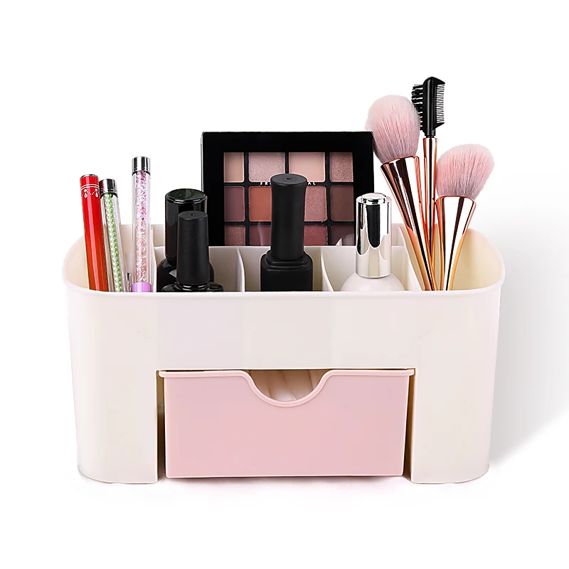 

1Pc 3 Color Portable Desktop Storage Box Plastic Scissors Organizer Jewelry Nail Polish Pen Makeup Brushes Kit Container Tool