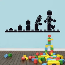 Free shipping Creative DIY Lego evolution decal, Wall sticker, Lego Wall Art vinyl, Stencil children's room, Decorative cartoon cartoon plant vinyl decorative wall sticker