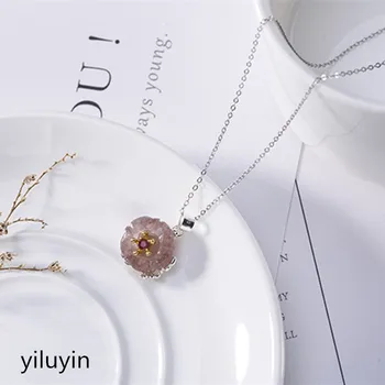 

KJJEAXCMY Fine jewelry S990 pure silver peacock peacock hollowed mosaic jade blue sand stone Hong Kong Jade Pendant