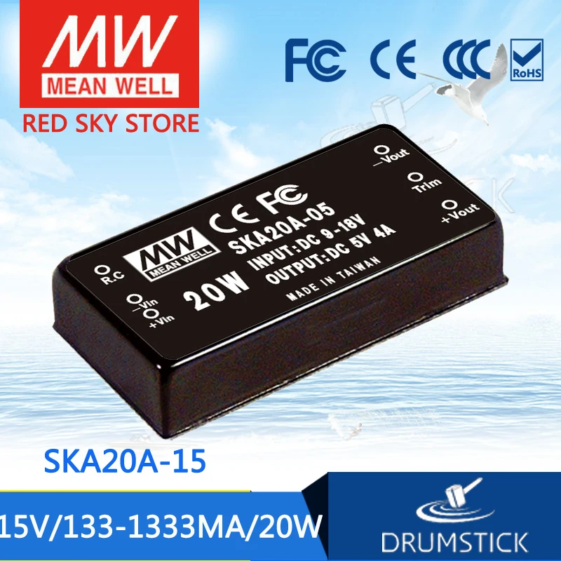 

MEAN WELL SKA20A-15 15V 1333mA meanwell SKA20 15V 20W DC-DC Regulated Single Output Converter