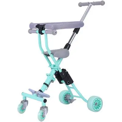 Портативный складной bebe micr trike xl мини-тележка трехколесный велосипед 1-6 детские прогулочные вагоны детские тележки светильник скутер корзина - Цвет: Хаки