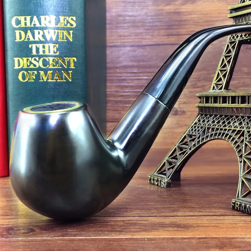Hot Sale Smoker Ebony Bent Type Tobacco Weed Smoking Pipe Wooden