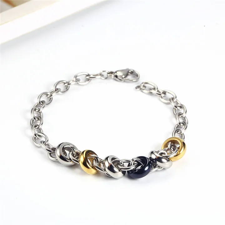 OUFEI Stainless Steel Jewelry Woman Vogue Chain Link Bracelets Bangles Charm Best Friend Bracelet Jewelry Accessories - Окраска металла: Gold color