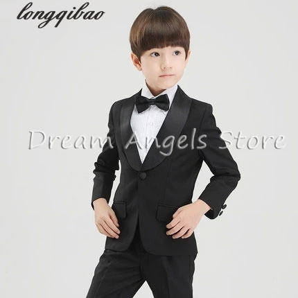 Пиджаки+брюки+бабочка+рубашка) костюмы для мальчиков смокинг брендовый и модный свадебный наряд жениха черный костюм блейзер