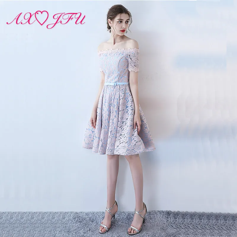 390 9 De Réductionaxjfu Rose Fleur Bleu Dentelle Robe De Soirée Nouveau Printemps été Robe De Soirée Femme Soeur Groupe Princesse Dentelle Robe De