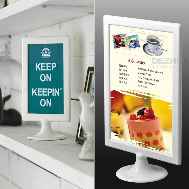 

DEZHI-ABS Double-sided Visibility Desktop Holder,Round Bottom Desktop Exhibition for Wedding Hotel Restaurant List Price Tag