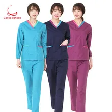 Ручная стирка одежды с длинным рукавом темно-зеленая кисть руки на хирургической рабочей одежде отдельный костюм для мужчин и женщин доктора