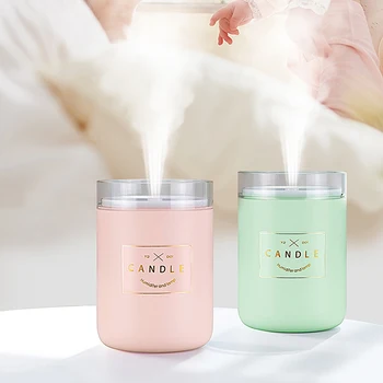 

280ML Ultrasonic Humidifier Romantic Candle Soft Light USB Essential Oil Diffuser Car Purifier Aroma Anion Mist Maker