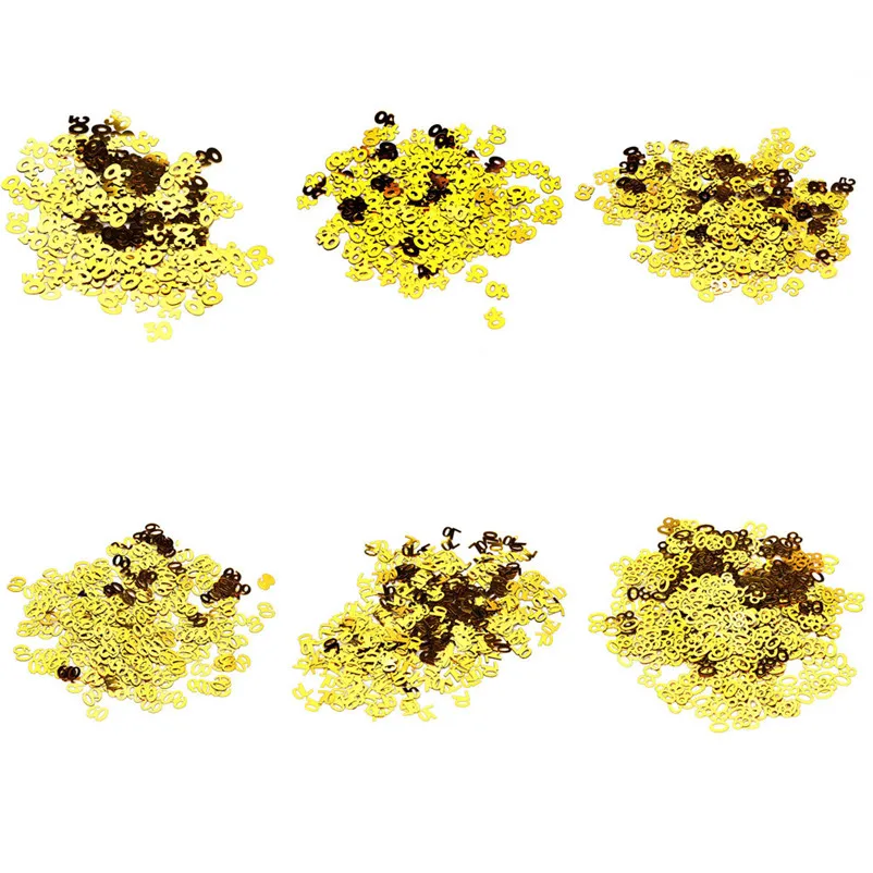 Gold Happy Birthday Confetti 30 40 50 60 70 80 Age Gold Number Decor Wedding Party Table Decoration Party Supplies S27 (2)