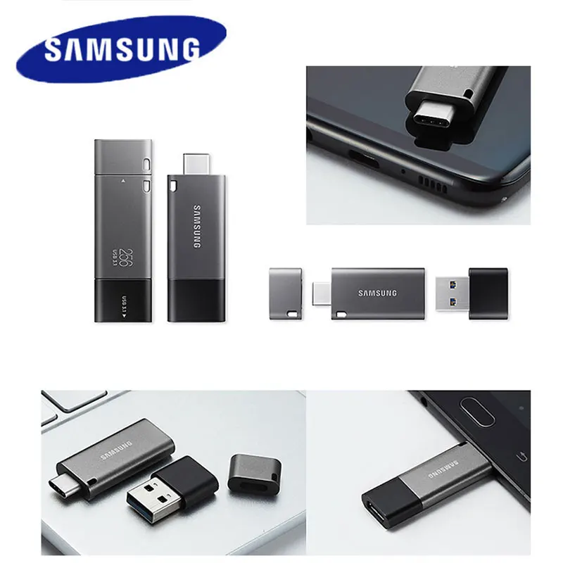 SAMSUNG USB3.1 флеш-накопитель DUO Plus 32 Гб 64 Гб 128 ГБ 256 ГБ флеш-накопитель Тип C/Тип-а двойной интерфейс флешки карта памяти OTG