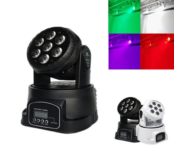 

7LED 80W RGBW DMX512 Mini Rotating Head Moving Stage Light Effect Lamp Dj Light for Indoor Disco KTV Club Party Lamp