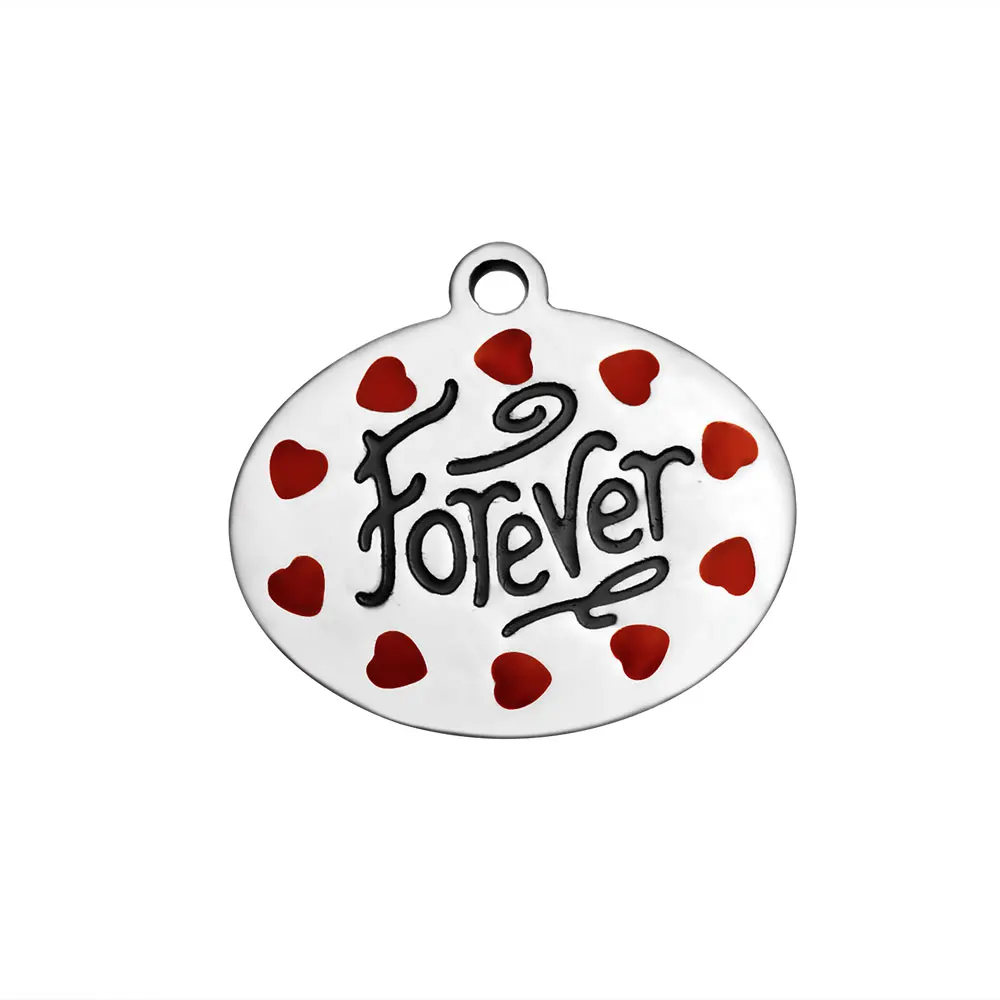 Массовая 30 шт. Нержавеющая сталь Forever Love Сердце Подвески подарок для мамы или