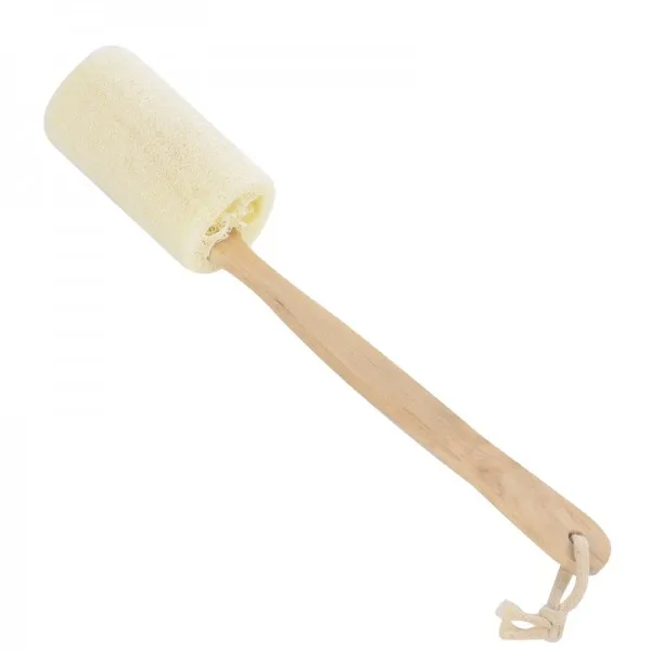 2016 New Natural Wooden Loofah Long Handle Sponge Shower Bath Loofah